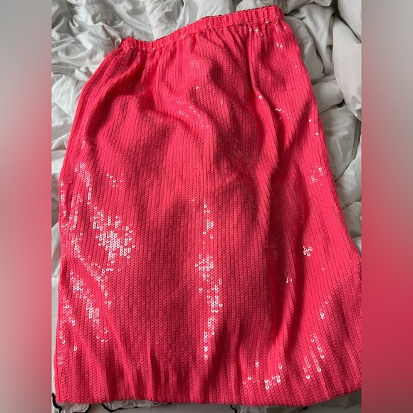 NWT!! 💖 J CREW 💖 Collection hot pink sequin pull-on midi skirt - Picture 6 of 10